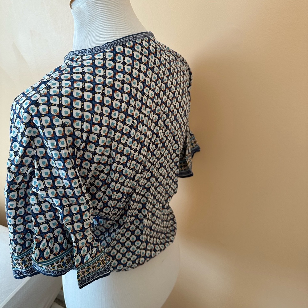 Max Studio Tie Front Button Down Top - image 2